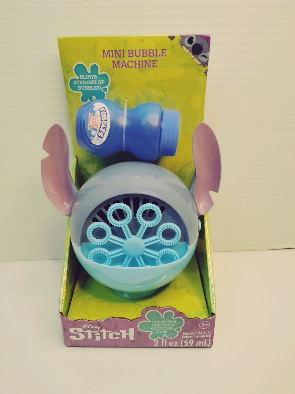 Disney Stitch Mini Bubble Machine - Light Blue, Purple, Pink